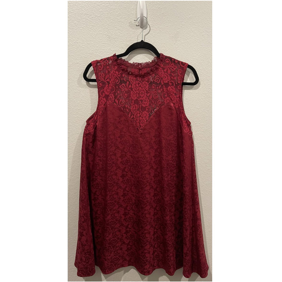 LULUS Evidently In Love Burgundy Floral Embossed Satin Mini Dress - Picture 2 of 6